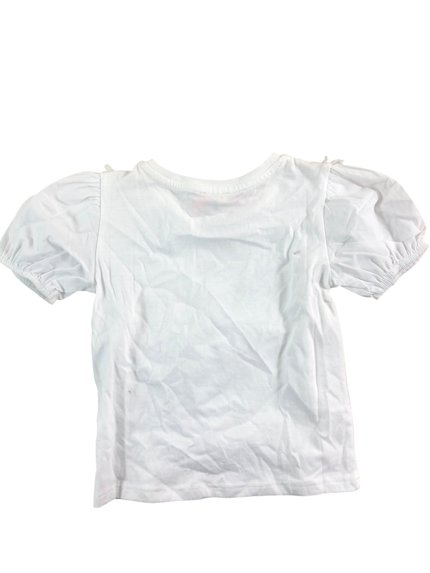 River Island Mini Girls White Bow Print Top Size 12-18 Months Cotton