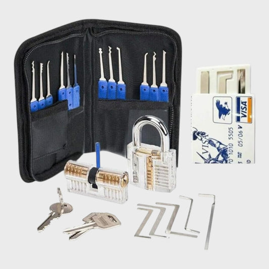 3-Piece Lock Picking Set with Transparent Practice Padlocks