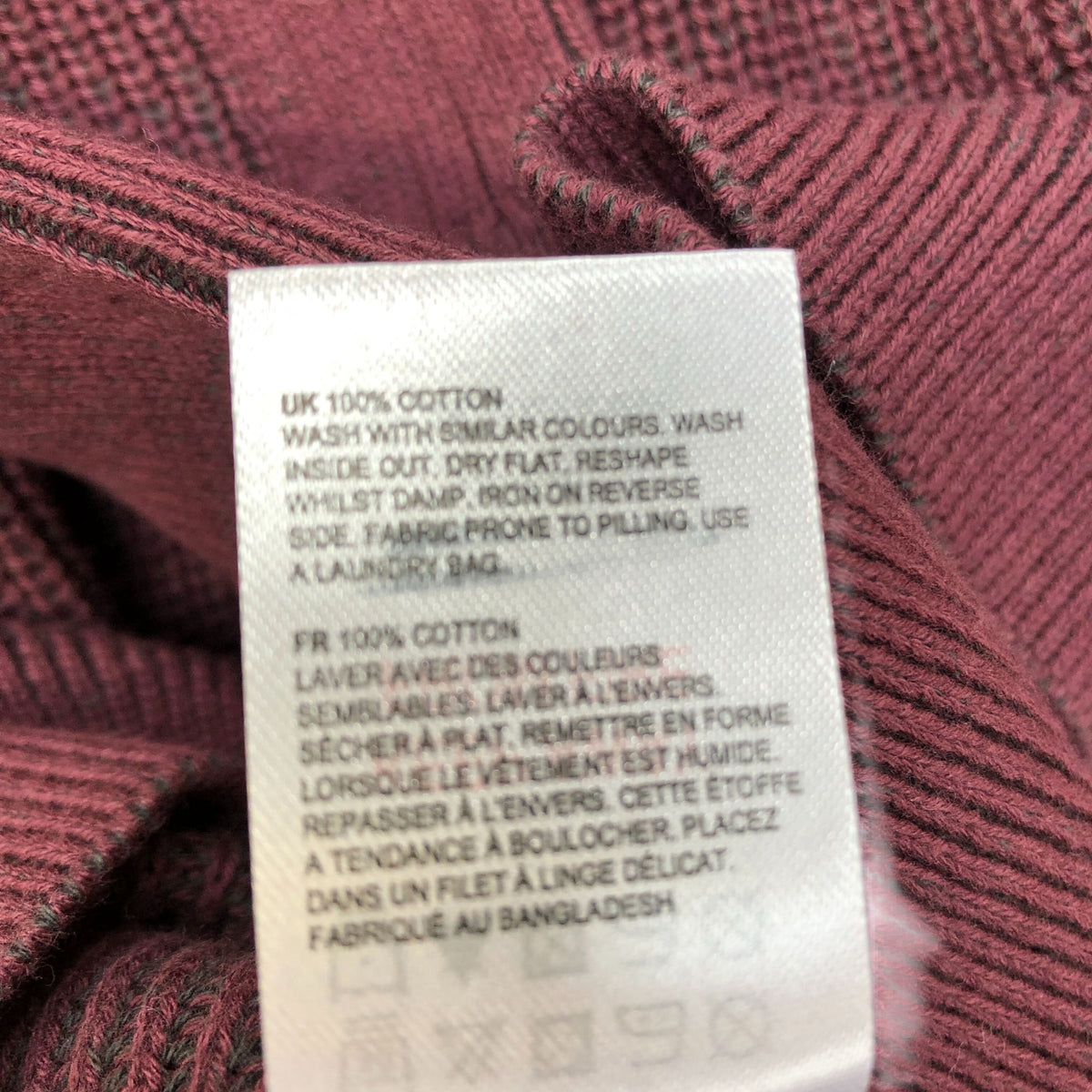 Cotton Sweater Men's Burgundy Size 2XL Knitted Casual Jumper