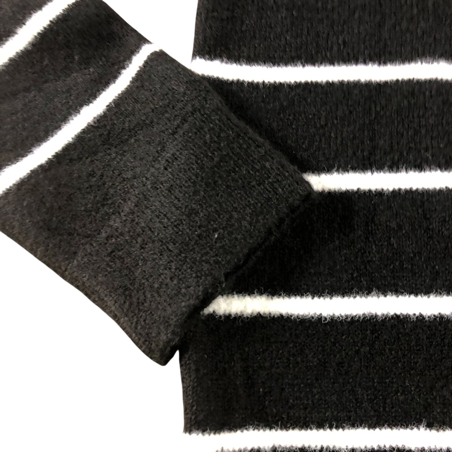 River Island Striped Sweater UK M Men's Black White Knit Crew Neck Jumper