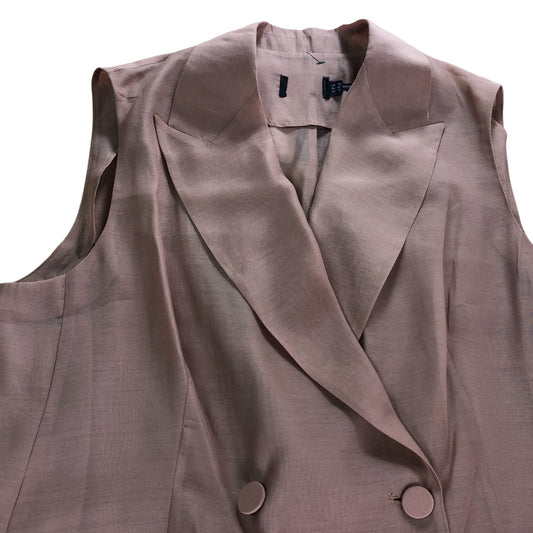 Branded Pink Double Breasted Sheer Waistcoat - Size 16