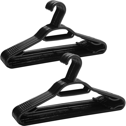 Keplin 5 In 1 Plastic Hangers 60 Pack Suit Trouser Bar Non Slip Black