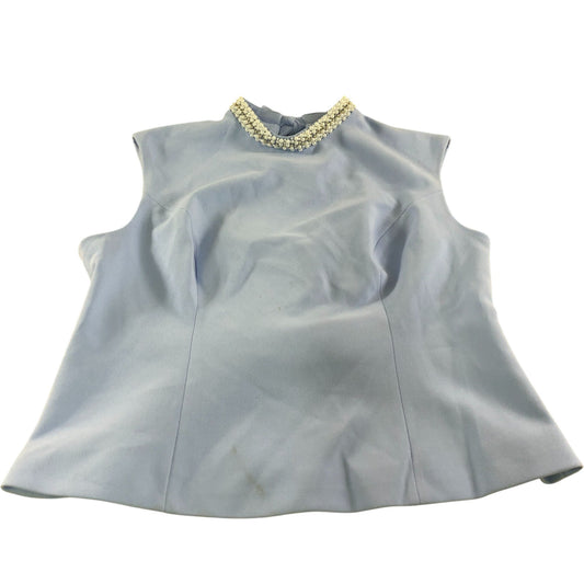 River Island UK16 Women's Elegant Light Blue Top with Pearl Detail