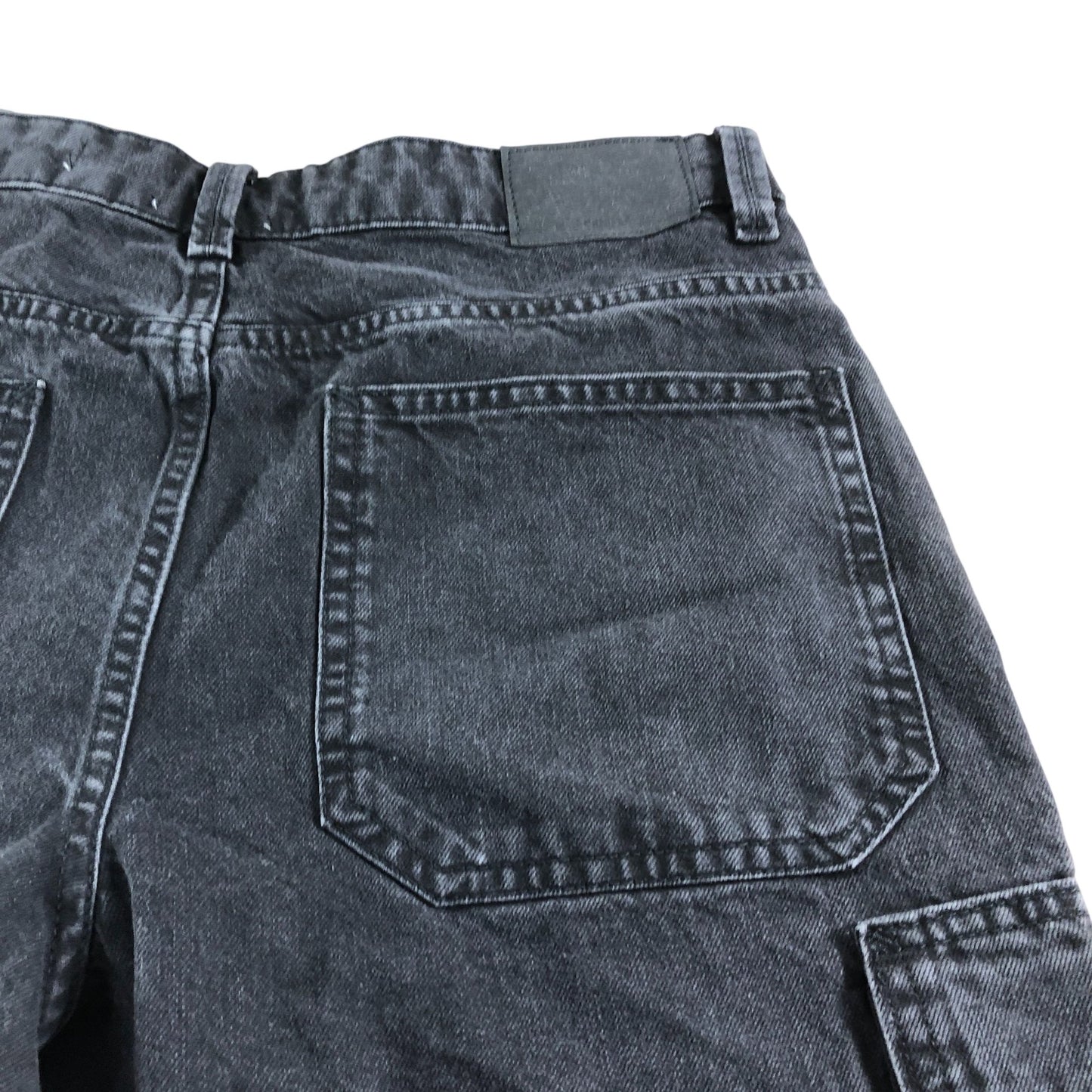River Island Cargo Shorts W32 Men's Denim Black