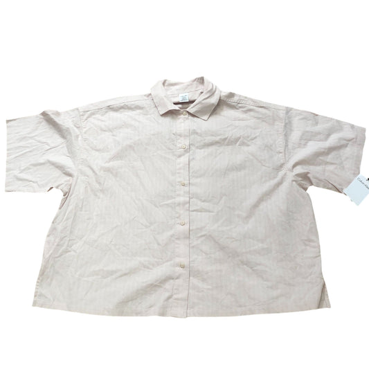 Calvin Klein Short Sleeved Button Down PJ Top Size S Men's Light Pink Striped