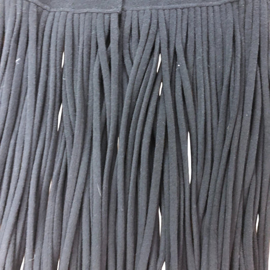 Branded Fringe Coat UK 12 Black