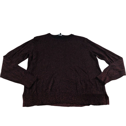 Long Sleeve Sweater Size 12 Women's Black and Red Sparkle Knit