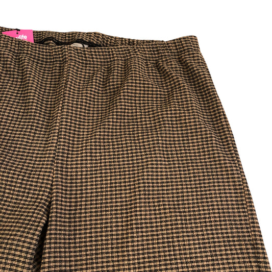 River Island Trousers Brown Check Elastic Waist