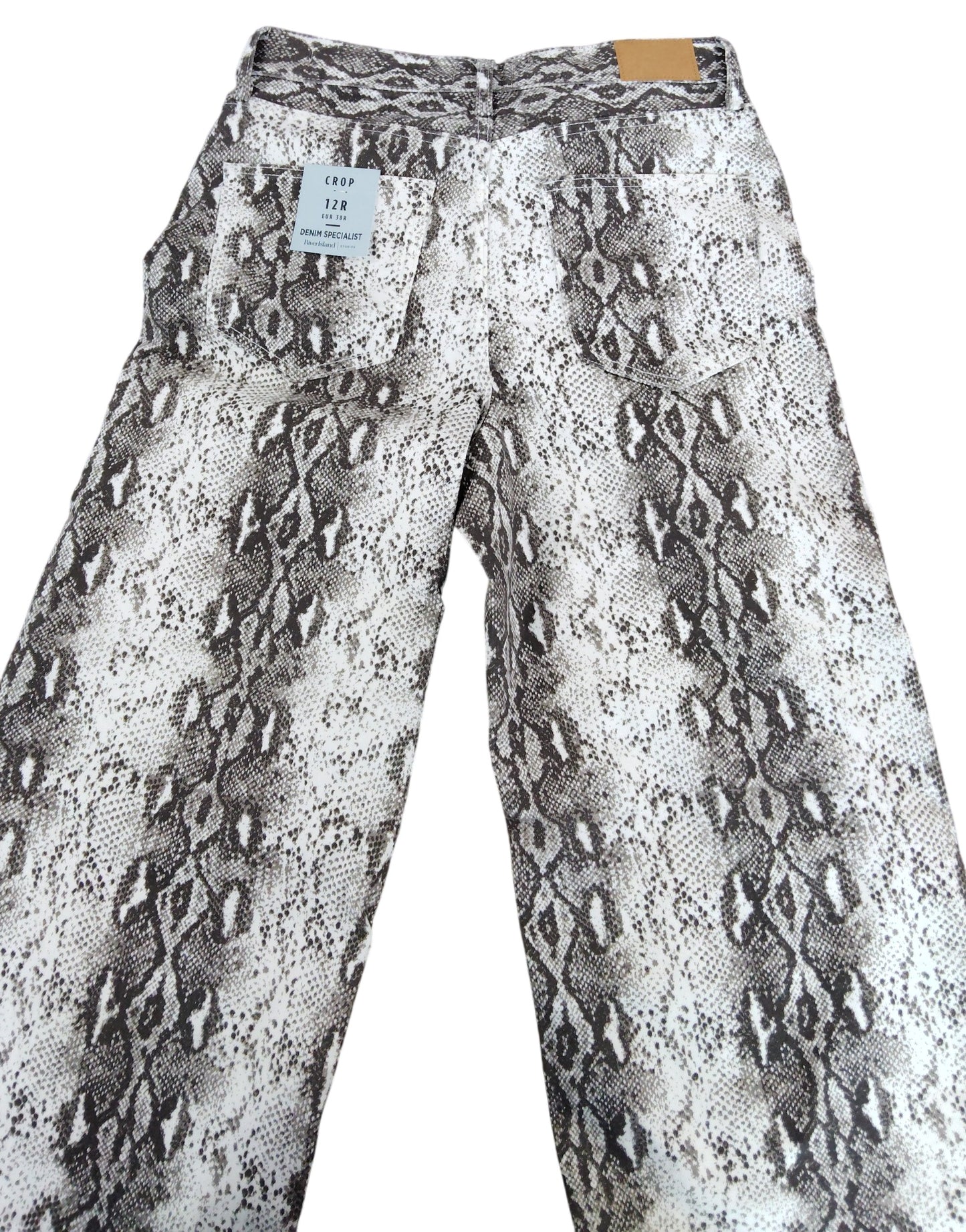 River Island Crop Jeans UK12 Women's Snake Print Denim Specialist Trousers