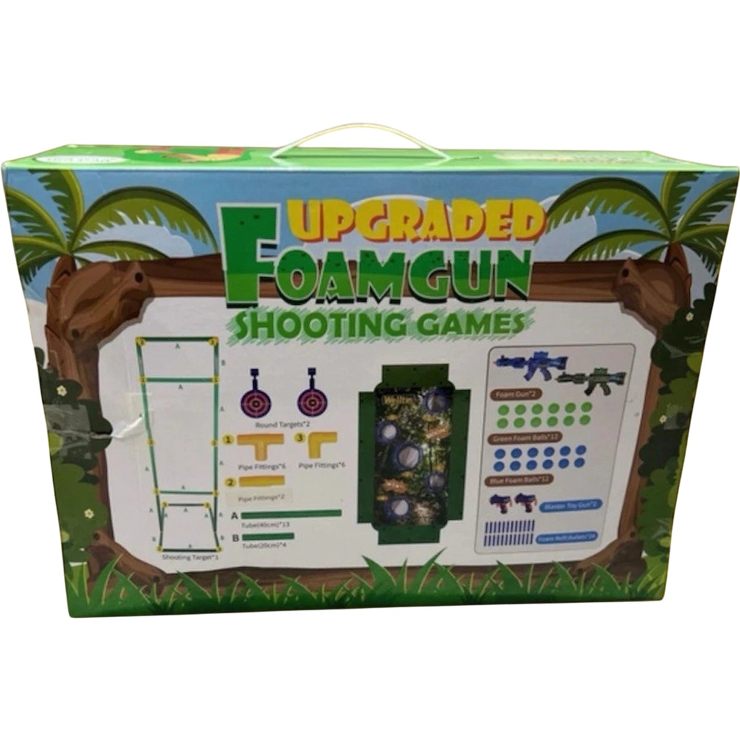 WELLTIN Foam Gun Shooting Games Toy Set Blaster Guns Targets Family Fun
