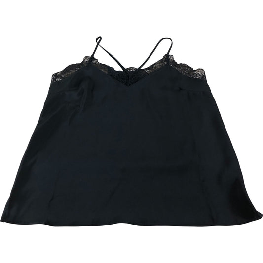 River Island Black Lace Trim Camisole Top UK8 Women's V Neck