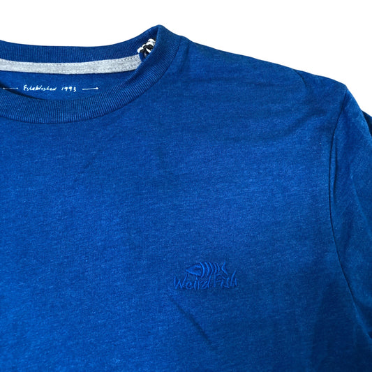 Men's Weird Fish Fished Branded Graphic T-Shirt Olympian Blue Cotton Small