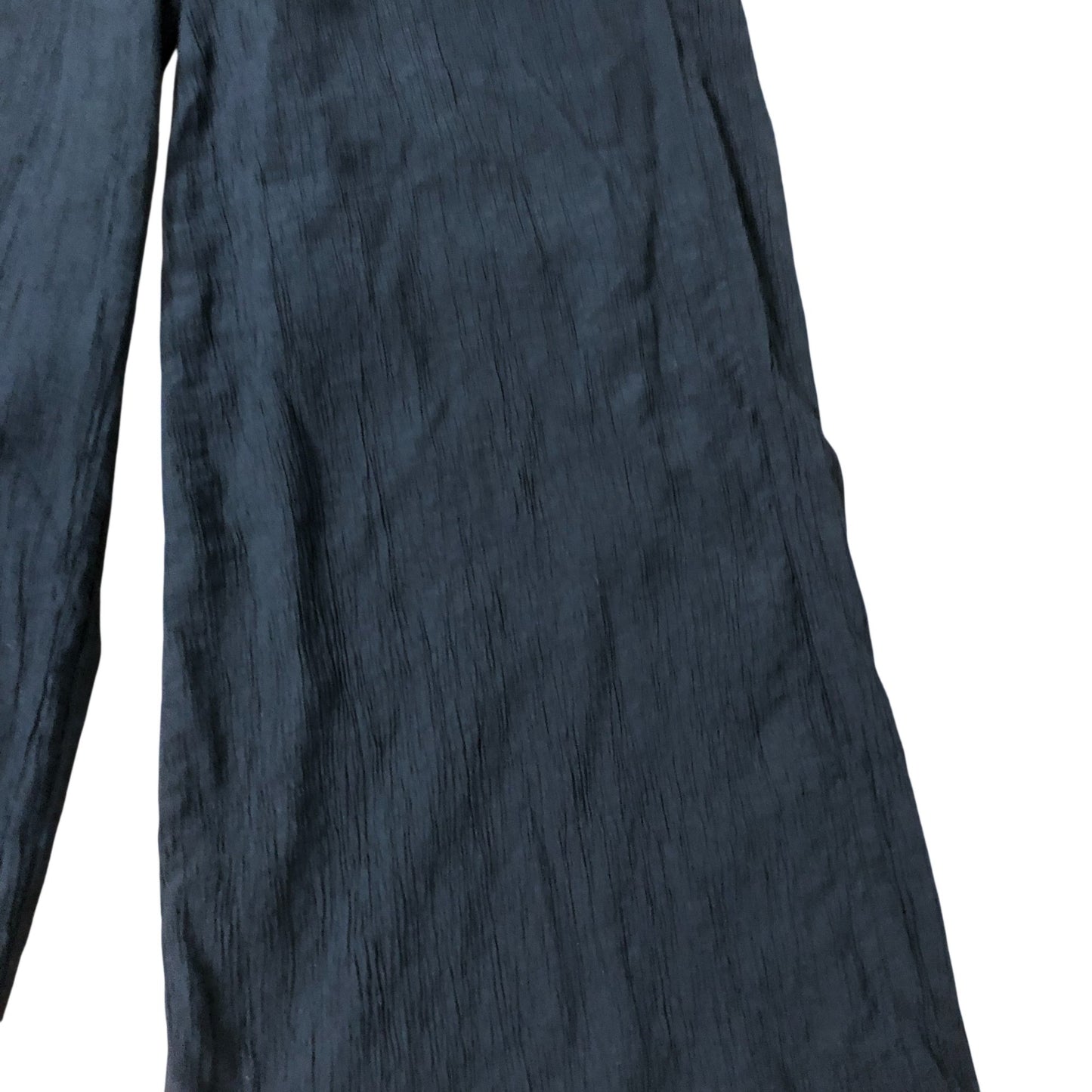 Women's Black Wide Leg Trousers Viscose Blend Casual Pants Size 12