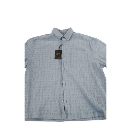 River Island Men’s M Casual Short Sleeve Shirt Light Blue Relaxed Fit UK Size M