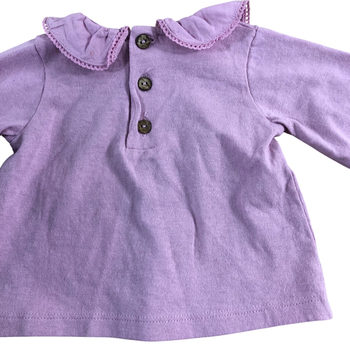 Play Up Organic Cotton Baby Girl Shirt 0 Months Pink Long Sleeve