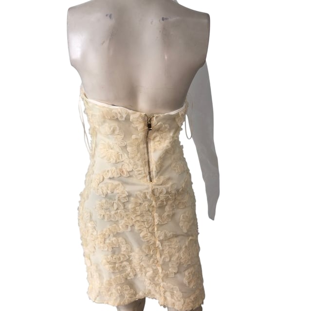 River Island Cream Floral Detail Dress UK Size L Women's Elegant Party Wear