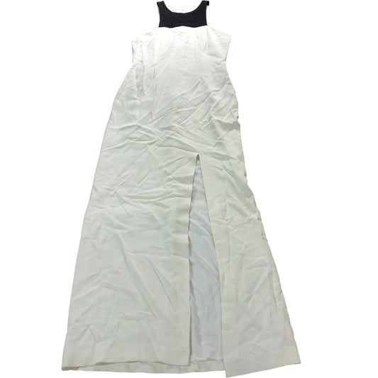 Branded Bodycon Dress UK10 Women's Black White Split Hem Sleeveless Elegant