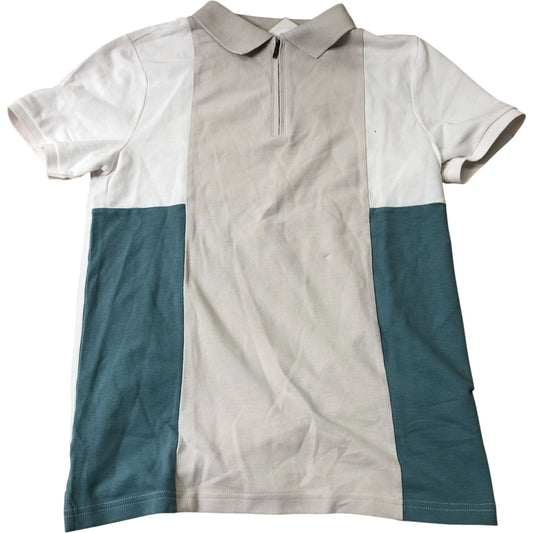 Boy's Polo Shirt Zip Up Colour Block Cotton Casual Wear 15 Years