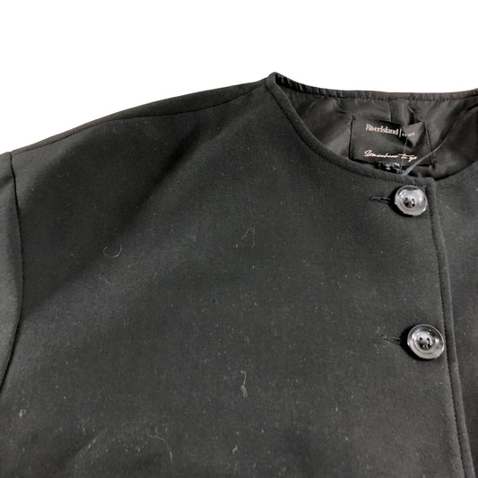 River Island Cropped Jacket UK16 Women's Black Button Detail Pockets