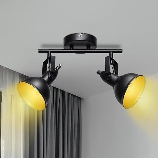 Unikest Retro Ceiling Spotlight Model WC Slre 02B Double Black Light Fixture