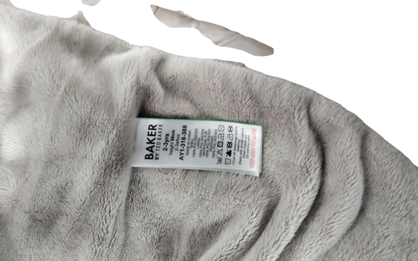 Baker By Ted Baker Baby Girls Puffer Jacket UK 2-3 Years Faux Fur Trim