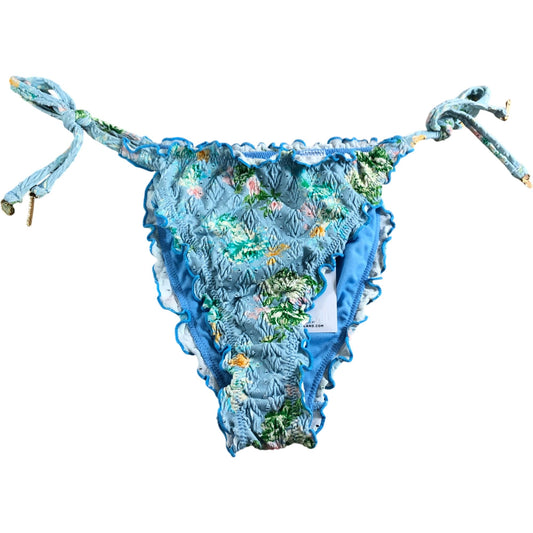 River Island UK8 Women's Floral Embroidery Classic Bikini Bottom Blue