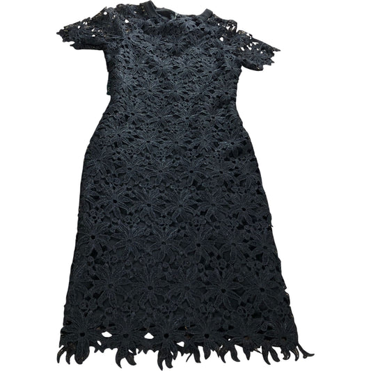 Forecast Lace Dress Size 8 Women's Black Short Sleeve Elegant Style