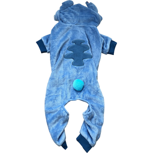 Stitch Pet Outfit Soft Plush Hoodie Costume Blue