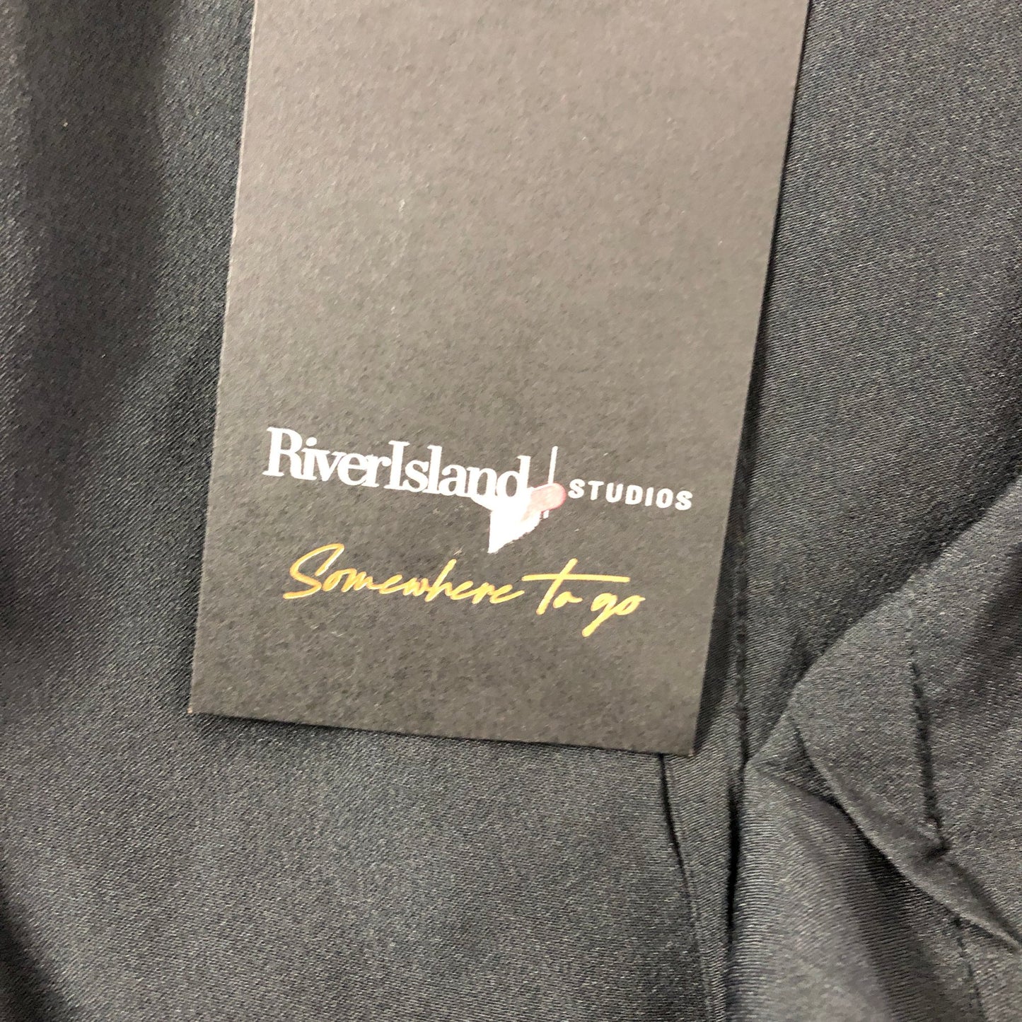 River Island Studio Black Maxi Dress UK8 Women's Sleeveless V Neck Casual