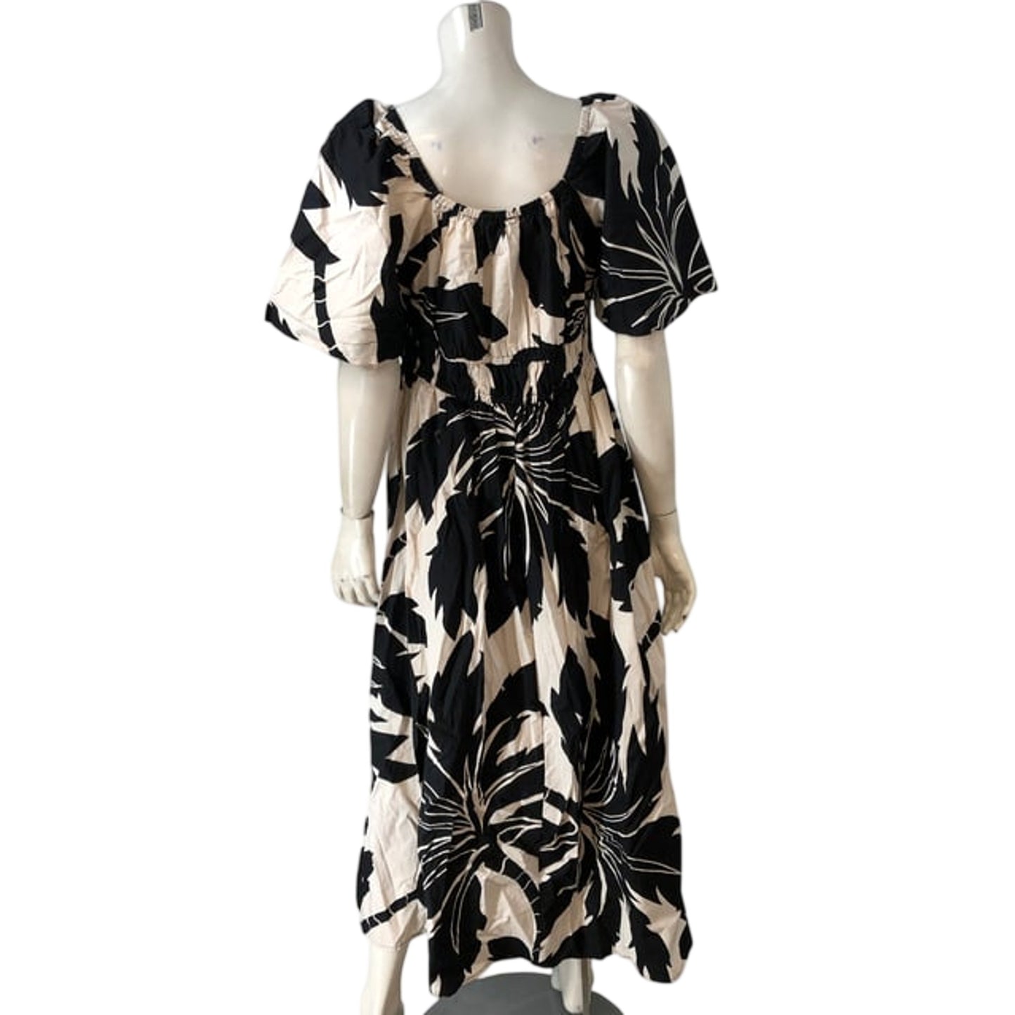 River Island Floral Print Maxi Dress Size 16 Women's Black White Summer