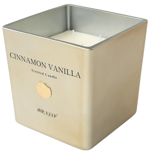 Air Keep Scented Candle Cinnamon Vanilla 1300g Long Lasting Fragrance Gift
