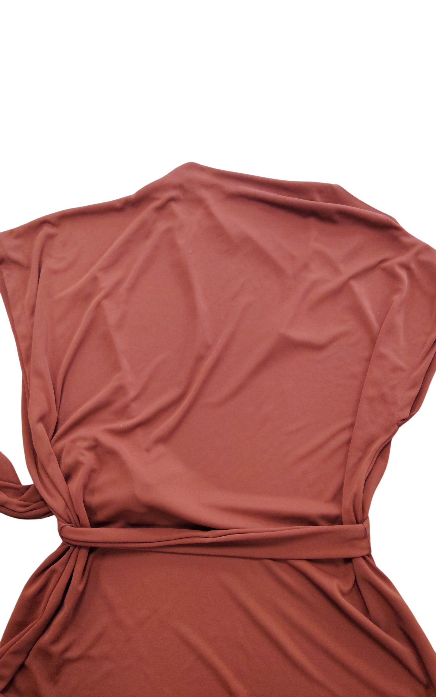 River Island Oversized Wrap Top UK L Women's Rust Red Lightweight Jersey