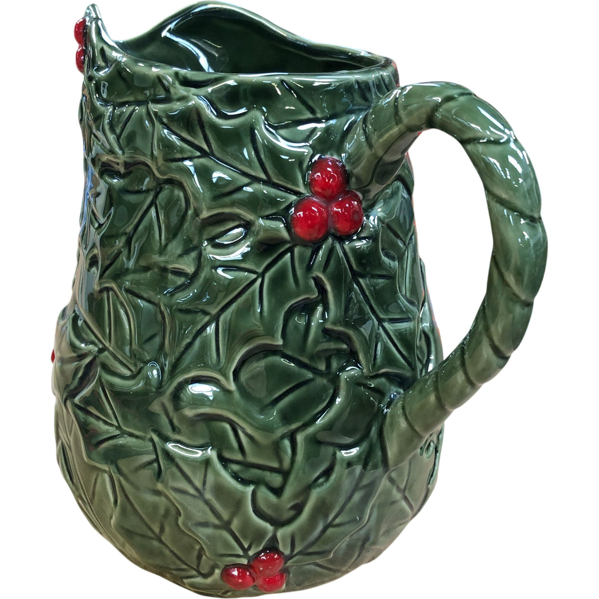 Green Holly Pitcher Jug Decorative Tableware Serving 1L