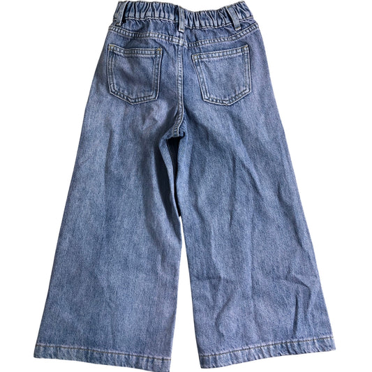 River Island Wide Leg Jeans UK6 Years Mid Rise Casual Light Blue Denim Set