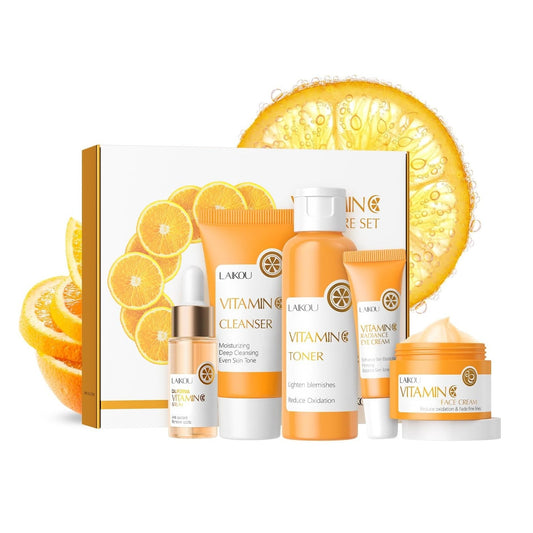 Vitamin C Skincare Set Including Cleanser Toner Serum Eye Cream Face Cream