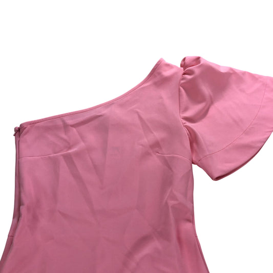 Dancing Leopard Pink One Shoulder Dress Size 6 Women's Short Sleeve