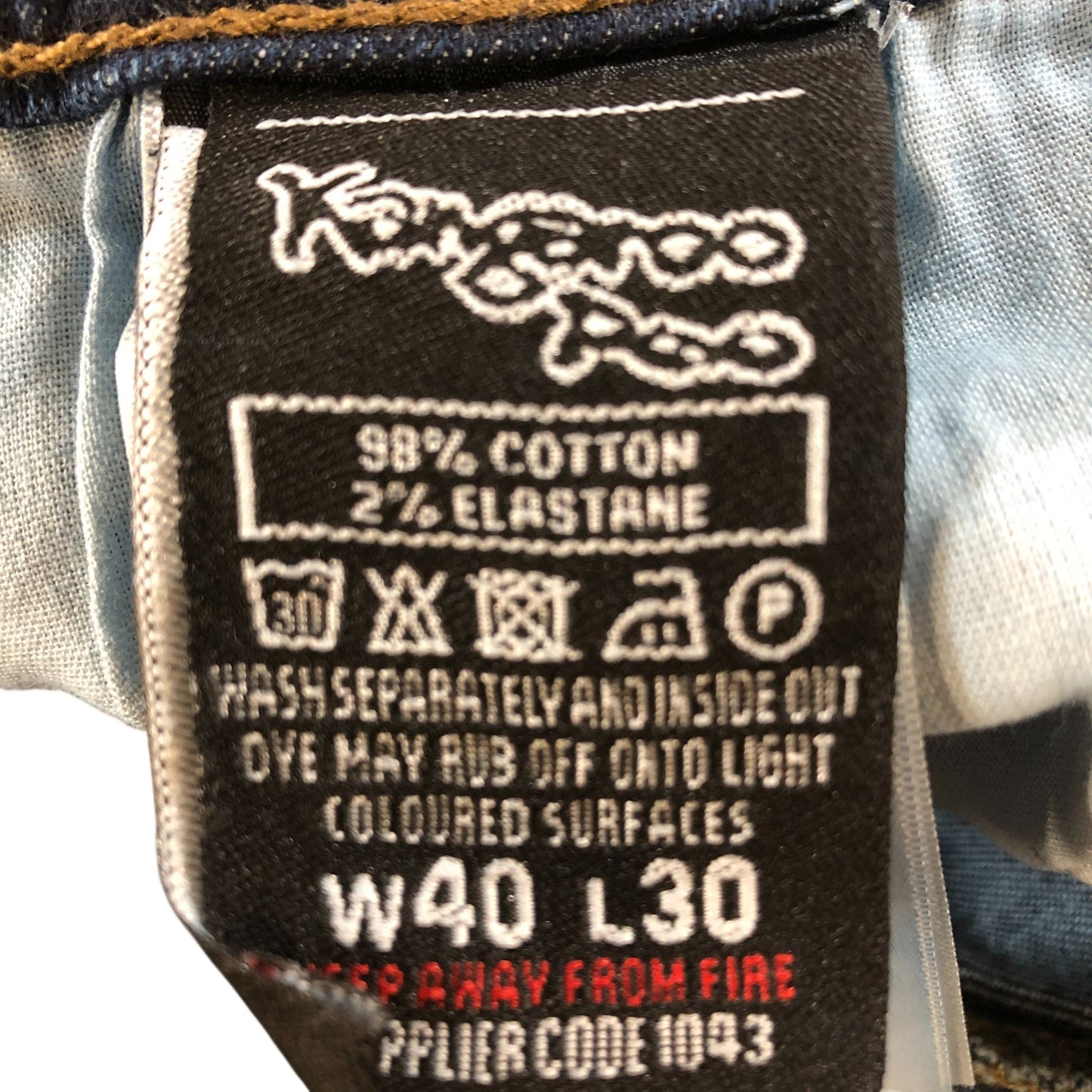 Kangaroo Poo Jeans W40 L30 Men's Dark Wash Cotton Comfortable