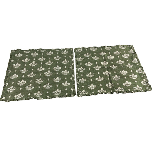 Green Floral Placemats Set 45 x 45cm