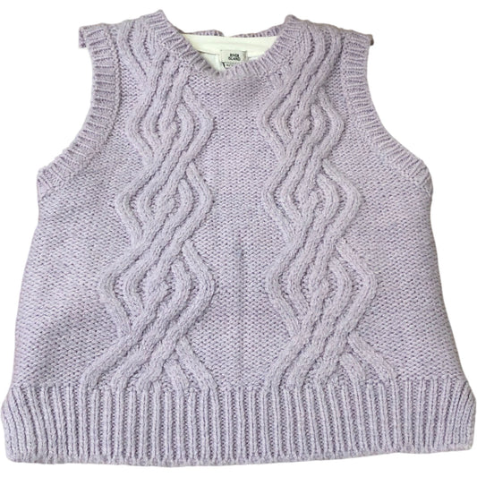 River Island UK9-10 Years Lilac Cable Knit Sleeveless Top With White T-Shirt