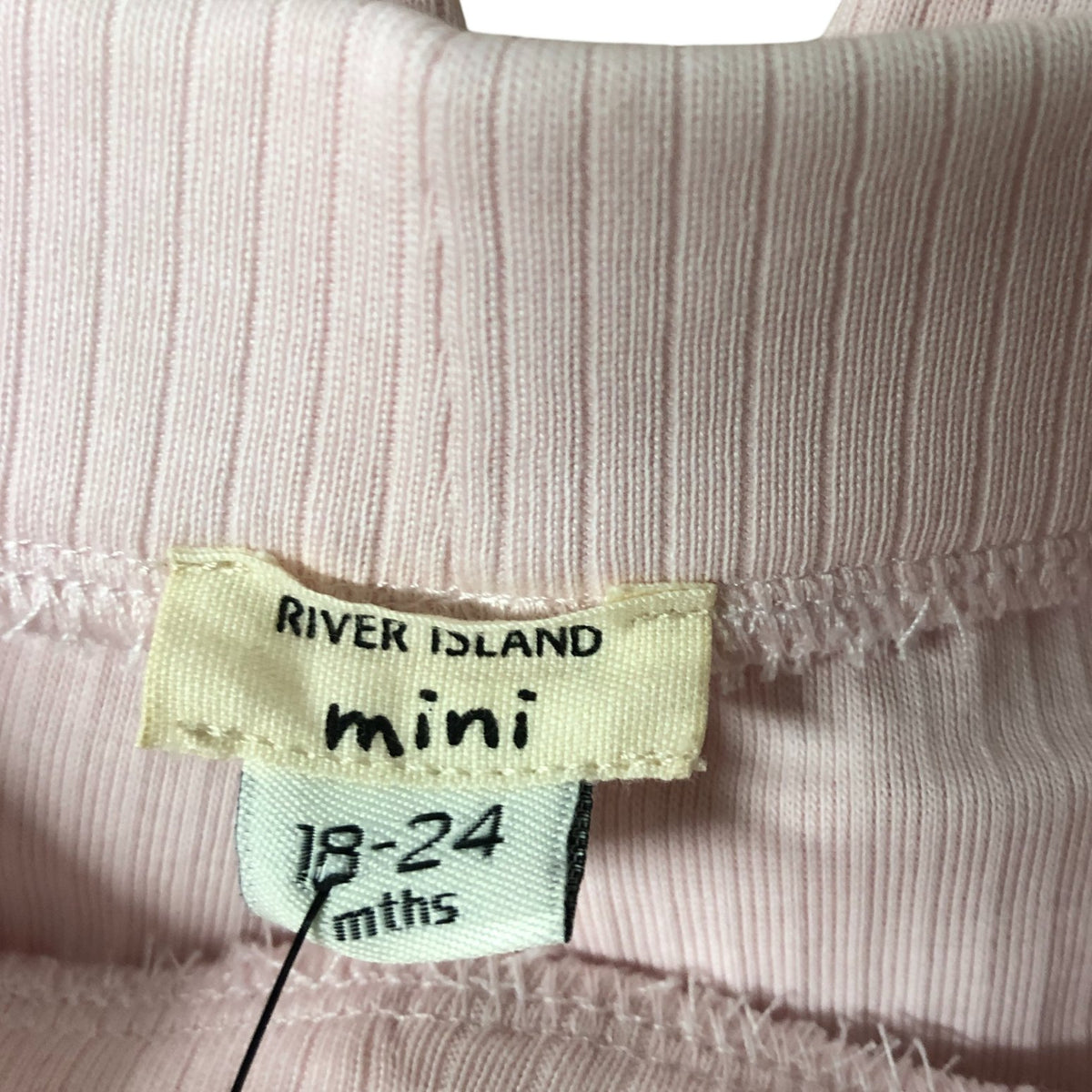 River Island Mini Girls' Trousers 18-24 Months Pink Ribbed Stretch Fit