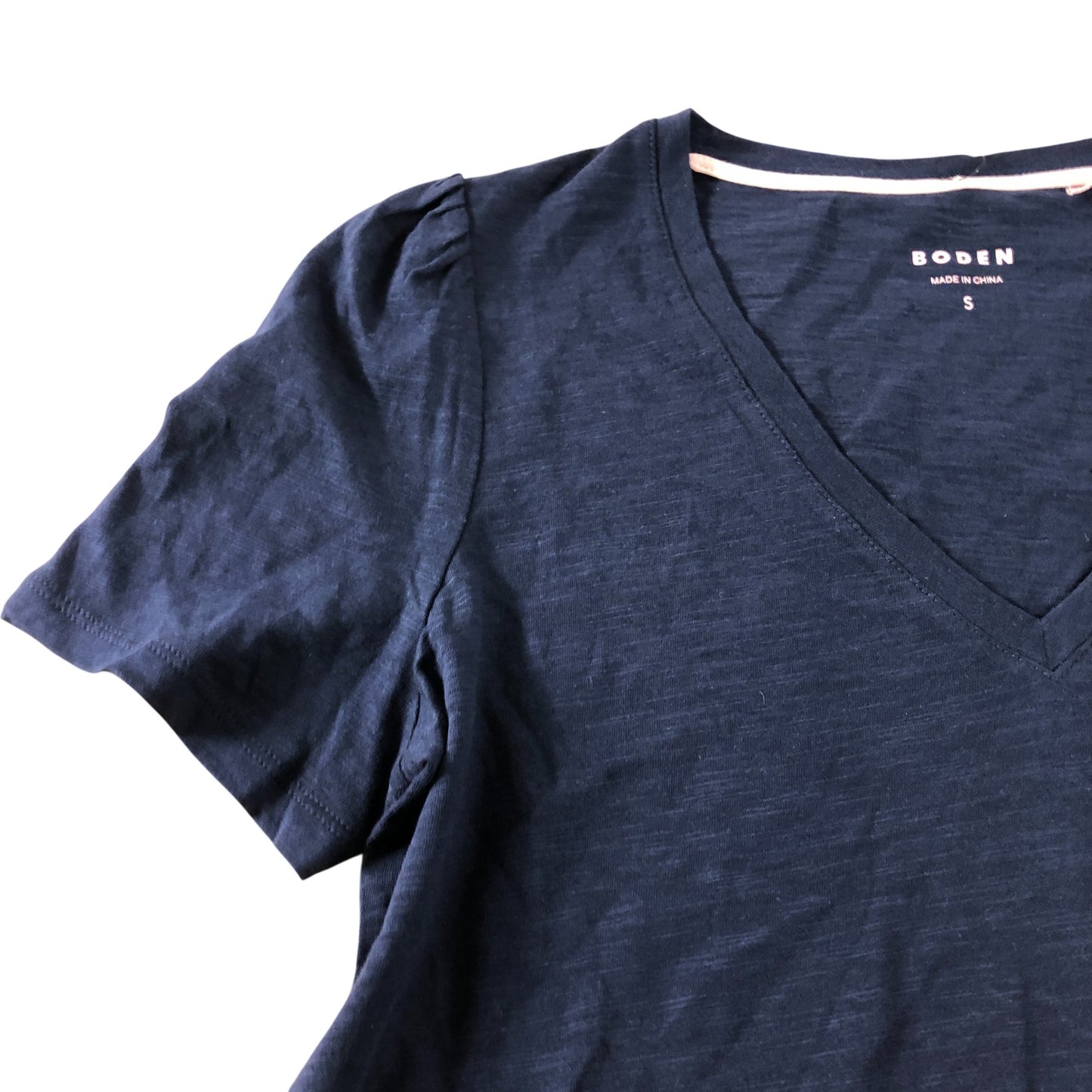 Navy V Neck T-Shirt - Size 8