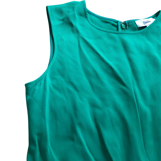 Branded UK10 Women's Green Sleeveless Midi Dress Elegant Casual Viscose Blend