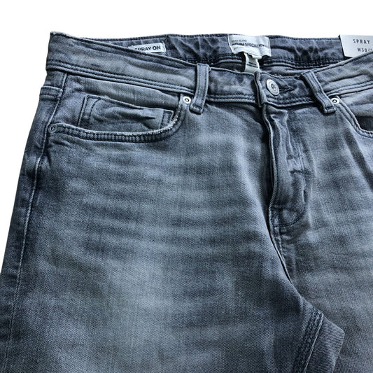 River Island Spray On W30 L32 Men's Slim Jeans Grey Denim