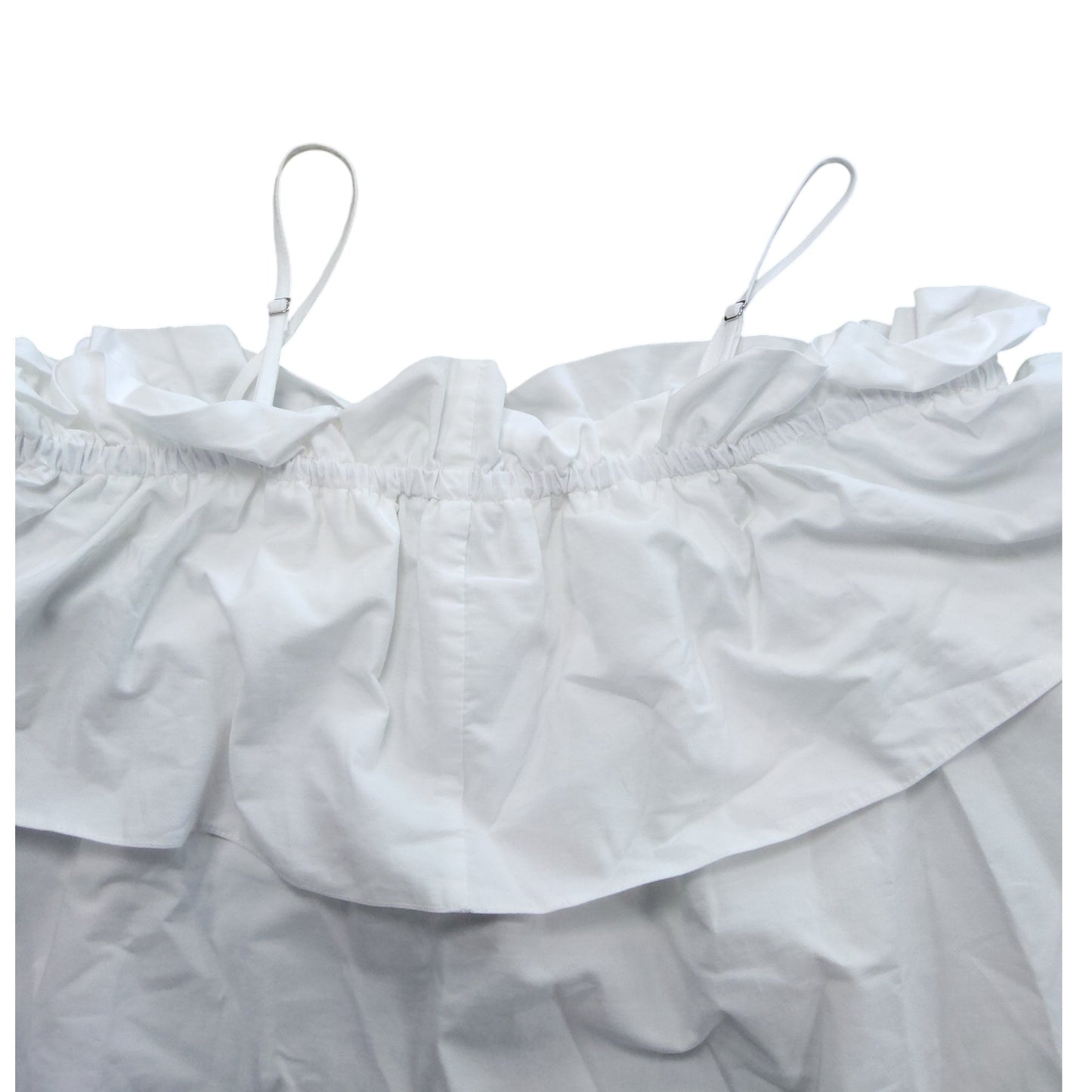 River Island Women's Ruffle Off Shoulder Top UK8 White Cotton Summer Blouse