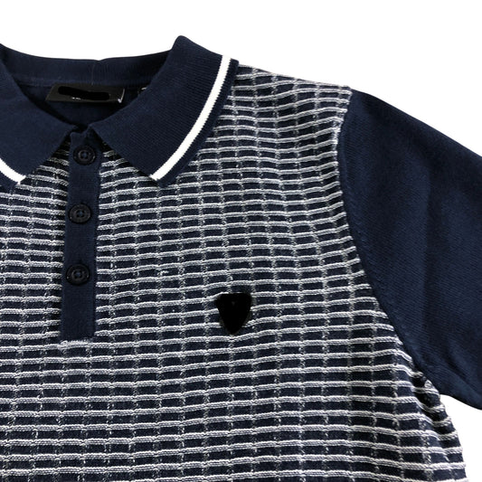 Polo Shirt Navy Blue Size 9-10 Years Boys Casual Cotton Knit