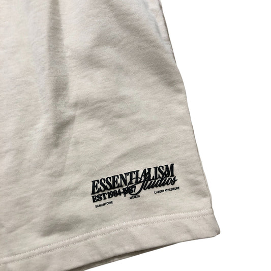 River Island Men's Elasticated Waist Shorts Size S Cream Cotton Casual