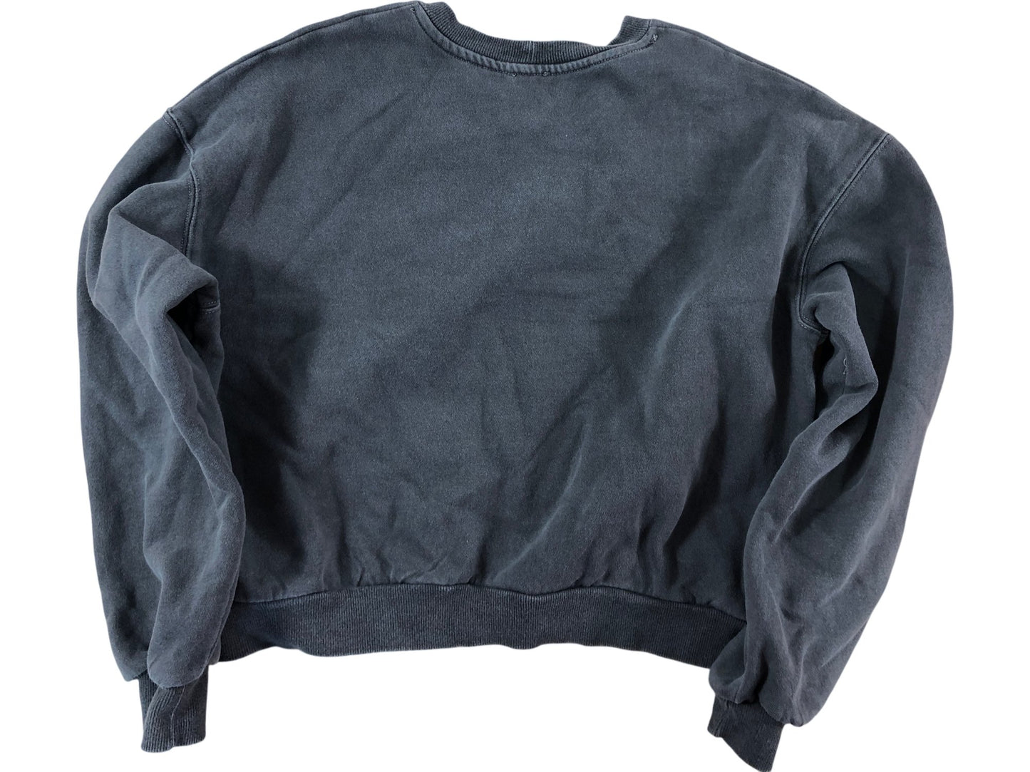 River Island Cropped Sweatshirt Size 7-8YRS Unisex Kids Grey Lemon Print