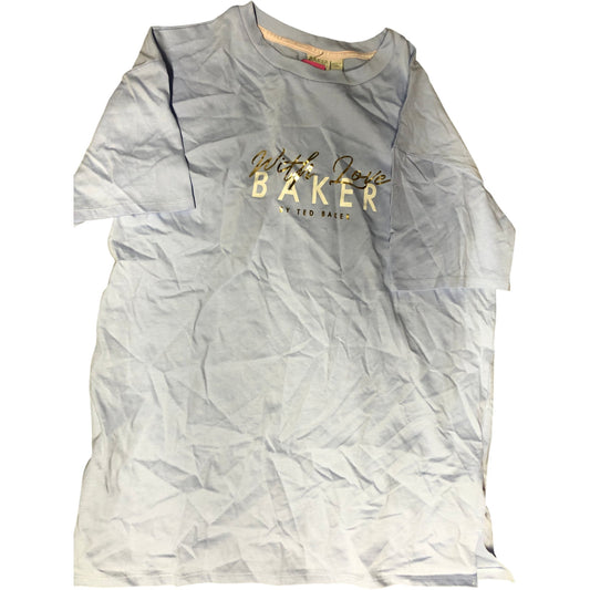 Ted Baker Girls T-Shirt 13 Years Light Blue With Love Design Soft Cotton Top