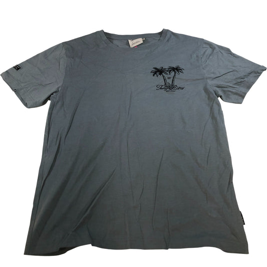 Tokyo Laundry T-Shirt Men's Size M Grey Palm Print Cotton Short Sleeve