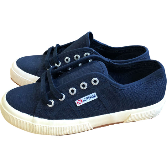 Superga 2750 COTU Classic Navy Canvas Casual Lace Up Trainers Size 7